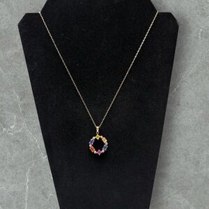 14kt Gold over 925 Silver Ross Simons Multi-Color Sapphire Necklace - 18 in.